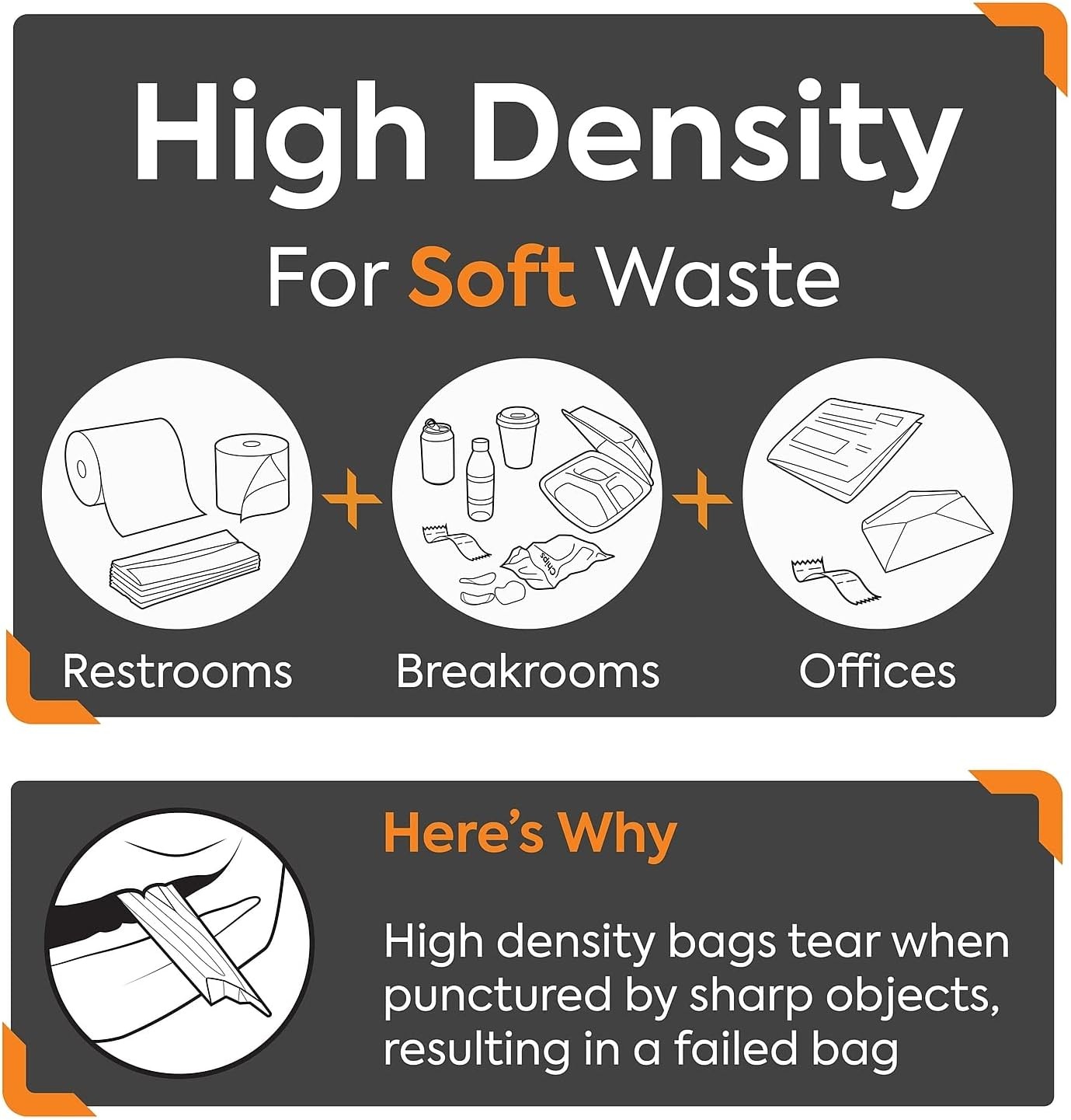 image:image4045 Gallon Trash Bag 40 x 48 High Density 22 mic Black 150 BagsBox