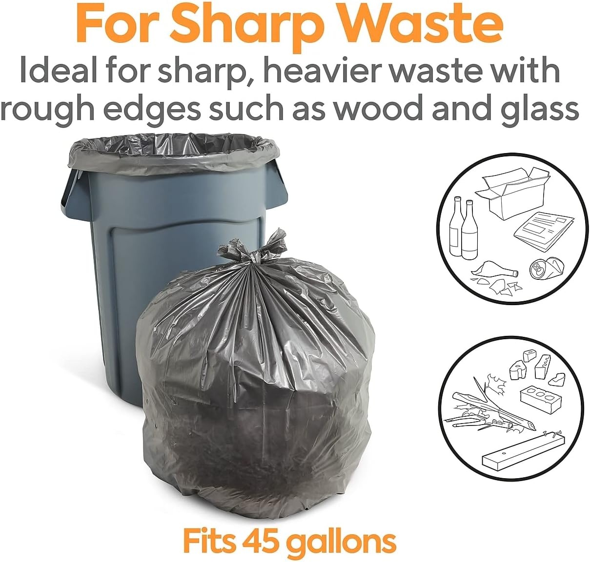 image:imageCoastwide Professional 4045 Gallon Trash Bag 39 x 47 Low Density 17 mil Silver 50 BagsBox