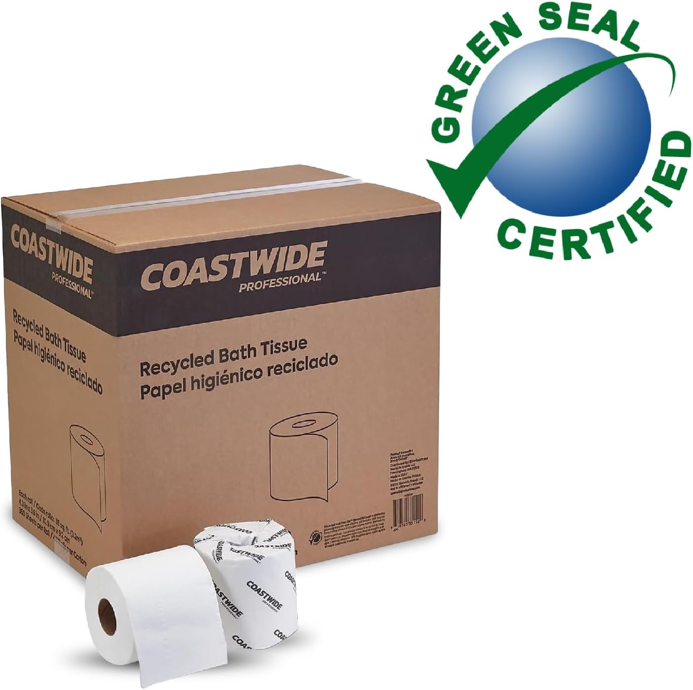 image:imageCoastwide Professional Recycled Toilet Paper 2ply White 550 SheetsRoll 80 RollsCarton350 Sheets per Roll