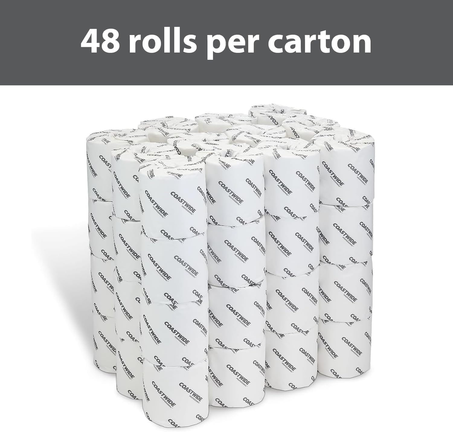 image:imageCoastwide Professional Recycled Toilet Paper 2ply White 550 SheetsRoll 80 RollsCarton350 Sheets per Roll