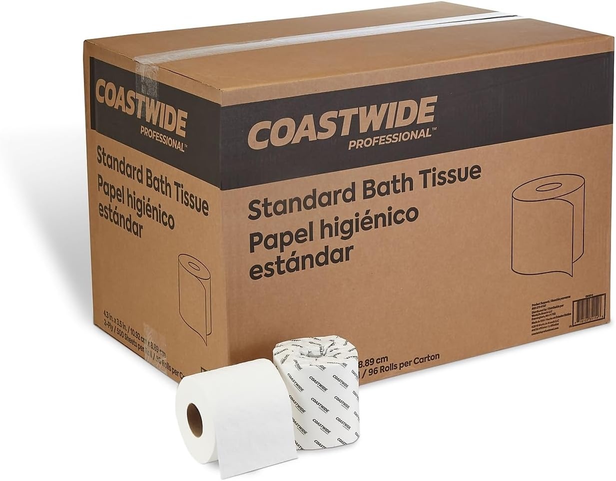 image:imageCoastwide Professional Recycled Toilet Paper 2ply White 550 SheetsRoll 80 RollsCarton500 Sheets per Roll