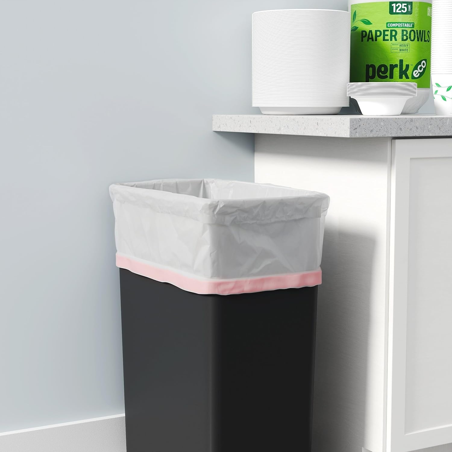 image:imagePERK 13 Gallon Kitchen Trash Bag Low Density 09 Mil50 Pack