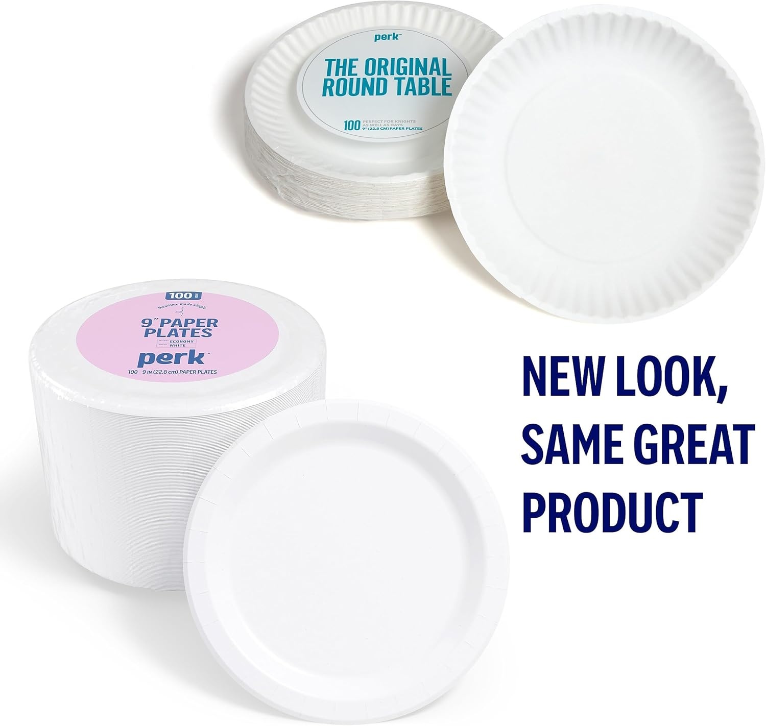 image:imagePerk 9 Inch Paper Plates 1000 Count Bulk White Disposable Uncoated Plates for Dinner Parties amp Everyday Use100 Pack