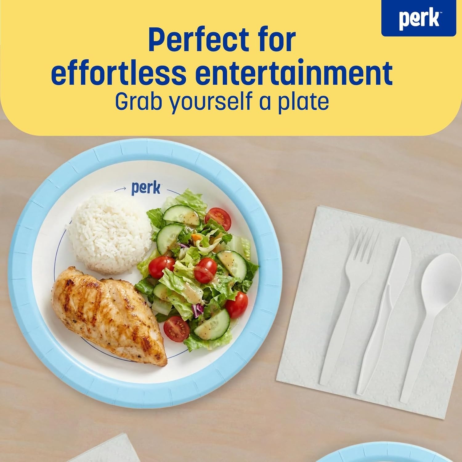 image:imagePerk 9 Inch Paper Plates 1000 Count Bulk White Disposable Uncoated Plates for Dinner Parties amp Everyday Use125 Pack