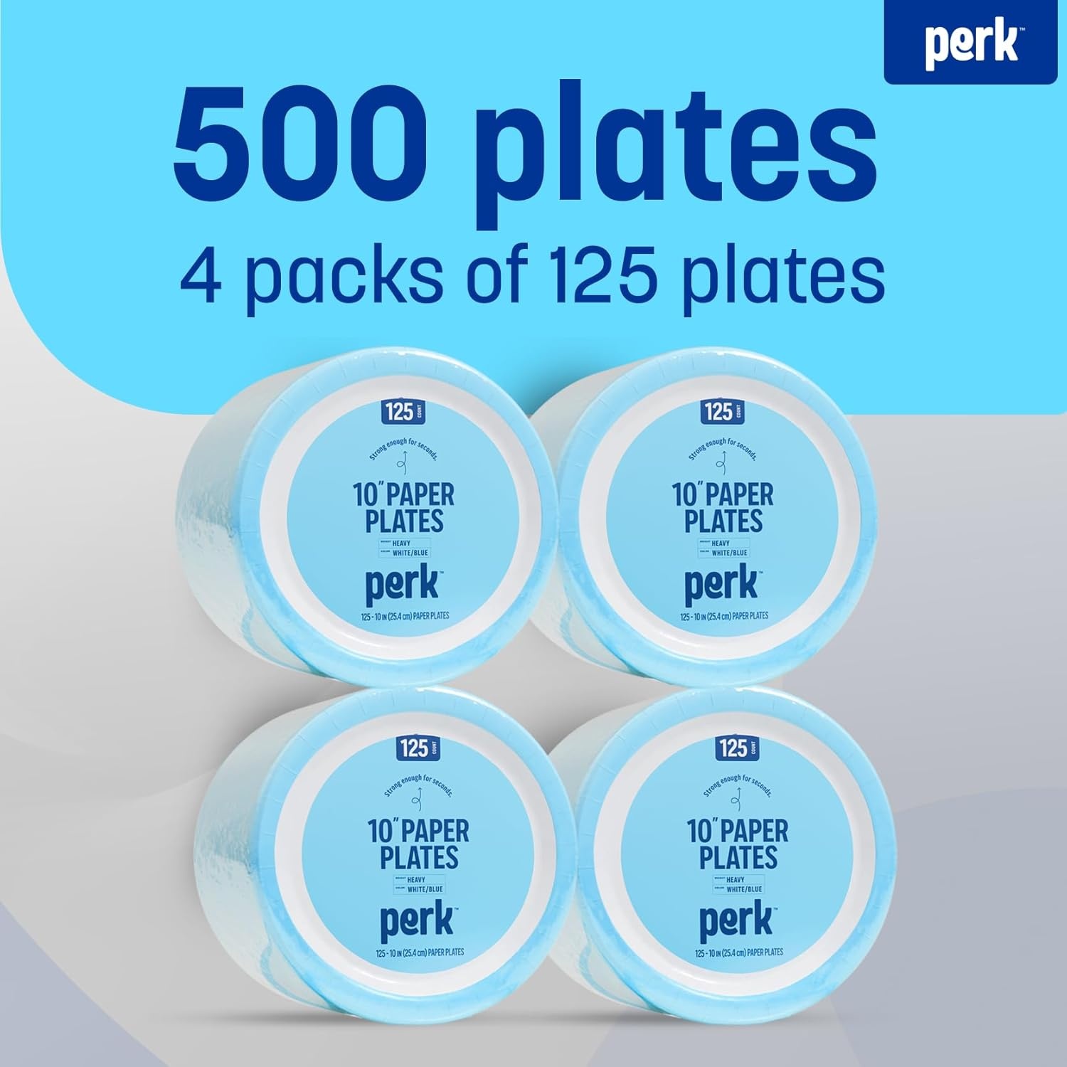 image:imagePerk 9 Inch Paper Plates 1000 Count Bulk White Disposable Uncoated Plates for Dinner Parties amp Everyday Use500 Pack
