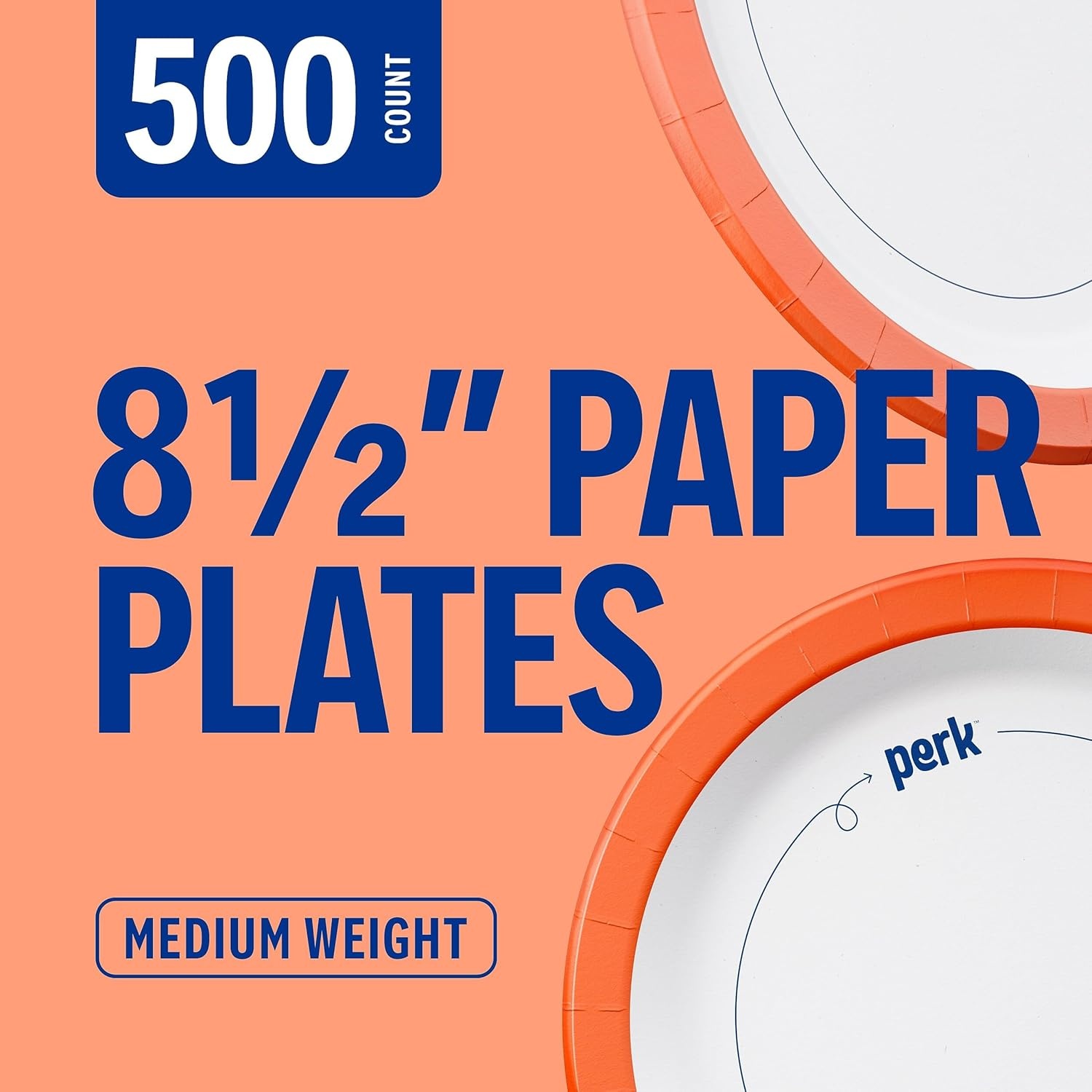 image:imagePerk 9 Inch Paper Plates 1000 Count Bulk White Disposable Uncoated Plates for Dinner Parties amp Everyday Use500 Pack