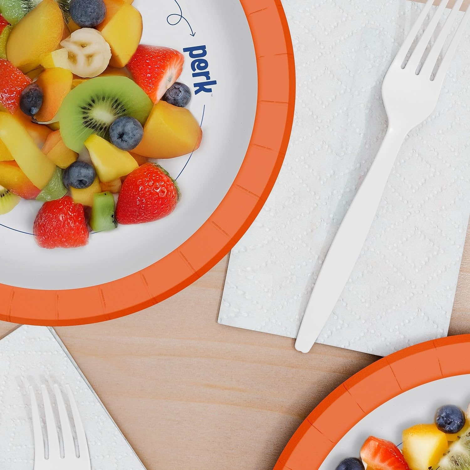 image:imagePerk 9 Inch Paper Plates 1000 Count Bulk White Disposable Uncoated Plates for Dinner Parties amp Everyday Use500 Pack