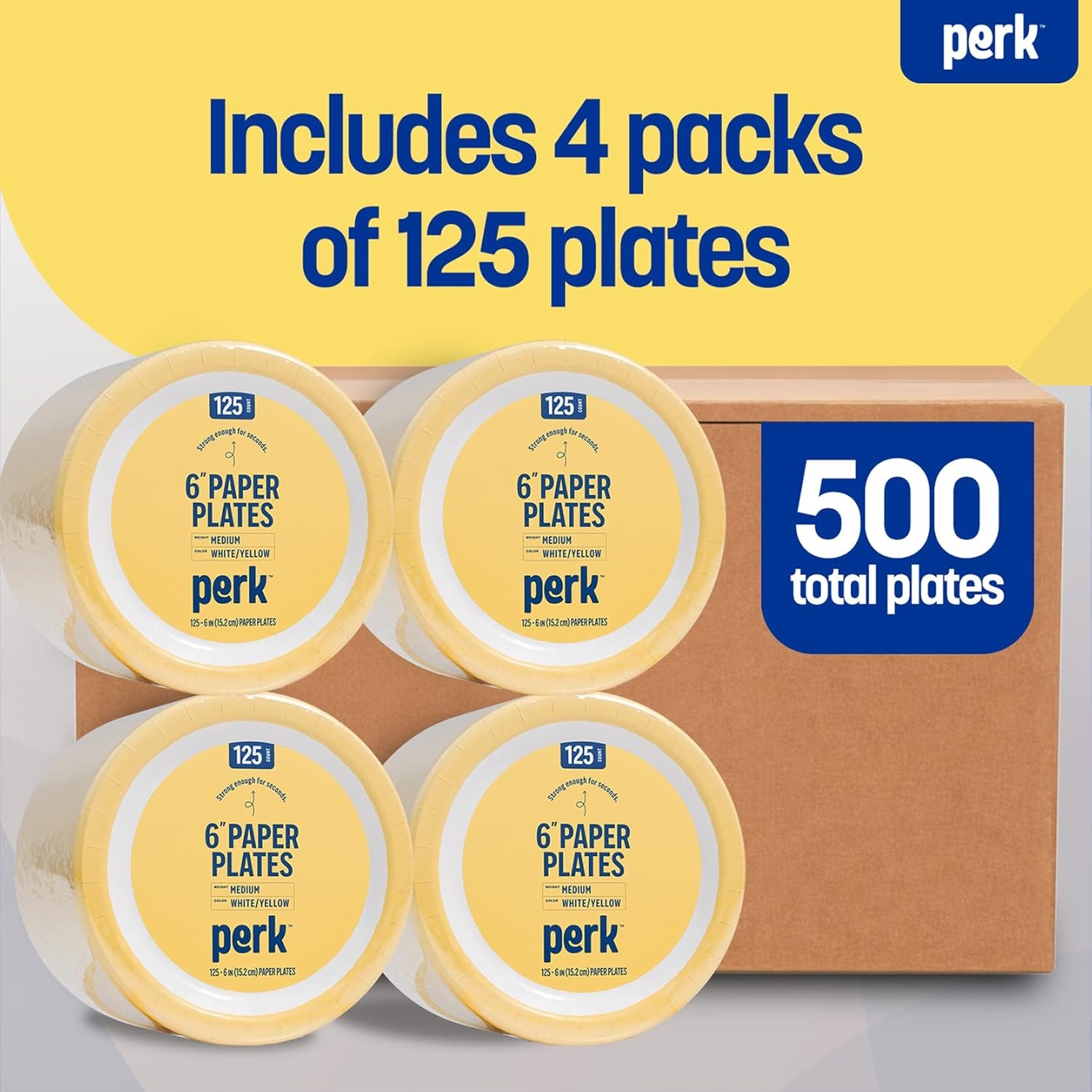 image:imagePerk 9 Inch Paper Plates 1000 Count Bulk White Disposable Uncoated Plates for Dinner Parties amp Everyday Use500 Pack