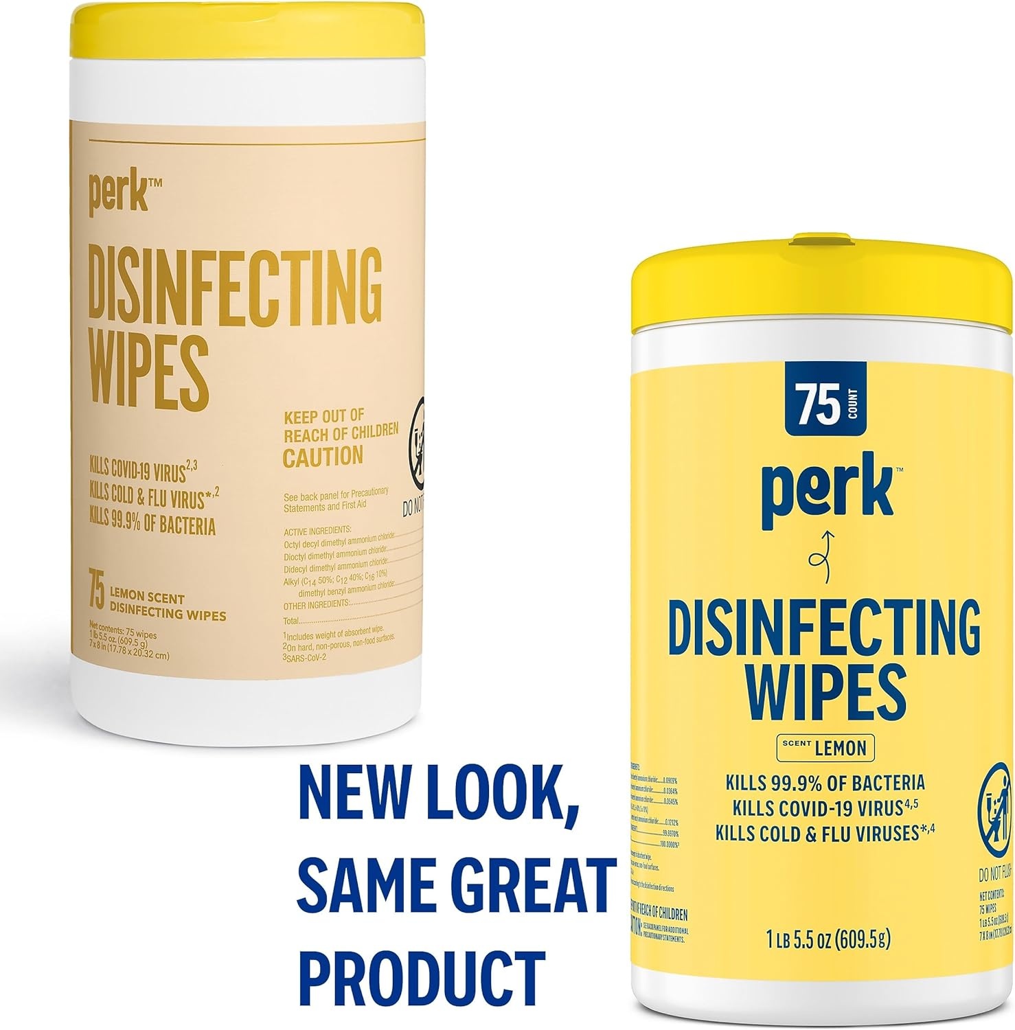 image:imagePerk Disinfecting Wipes Fresh Scent 75 WipesCanister 6Pack MultiSurface Cleaning Wipes for Home Office amp Classroom1 Count Pack of 1