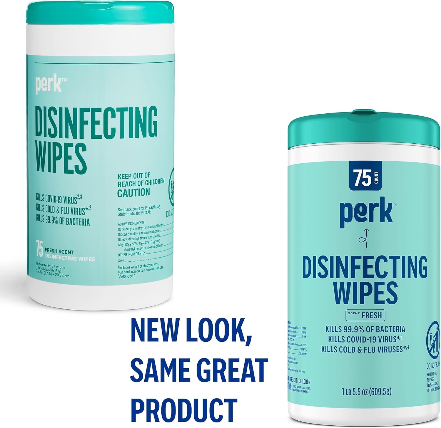 image:imagePerk Disinfecting Wipes Fresh Scent 75 WipesCanister 6Pack MultiSurface Cleaning Wipes for Home Office amp Classroom6 Pack