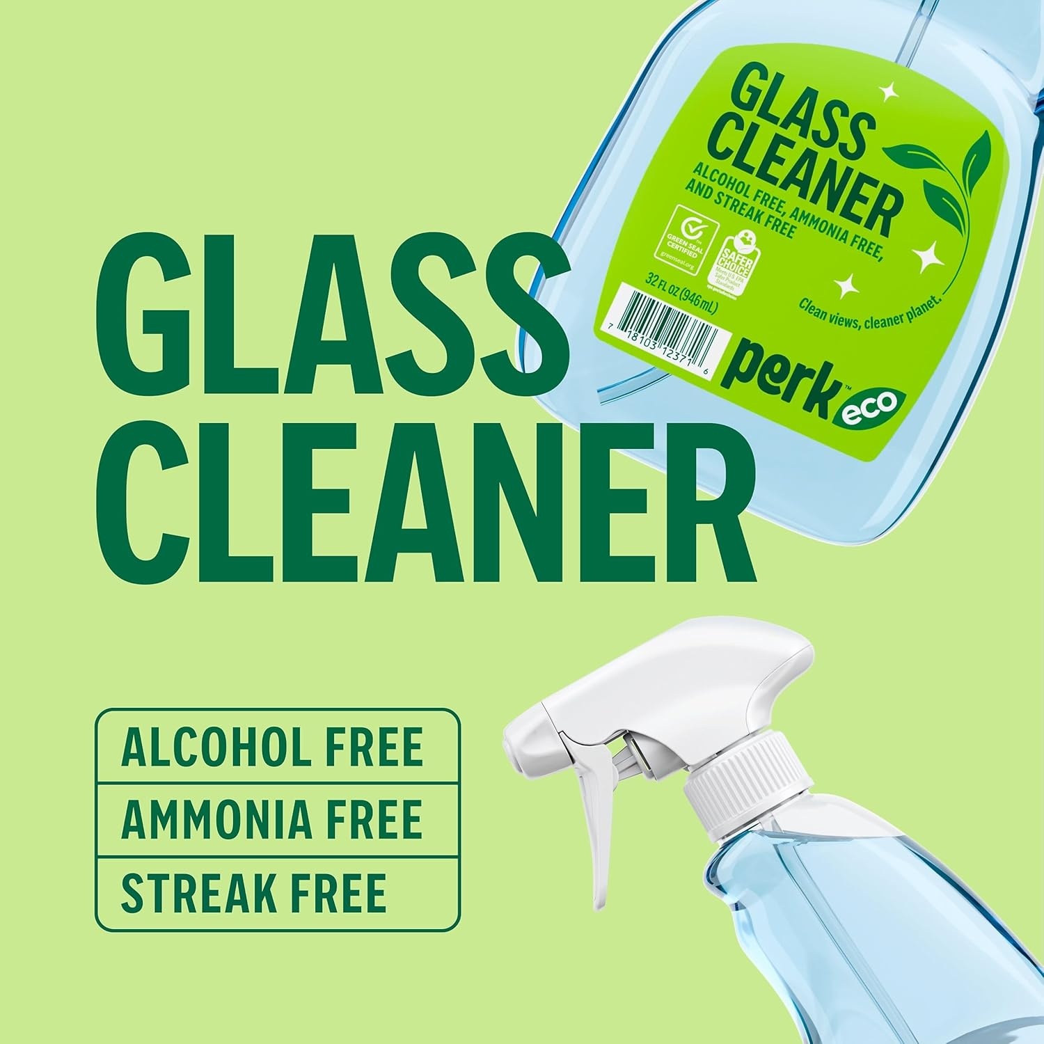 image:imagePerk Eco Glass Cleaner Refill Ready To Use 1 Gallon1 Pack
