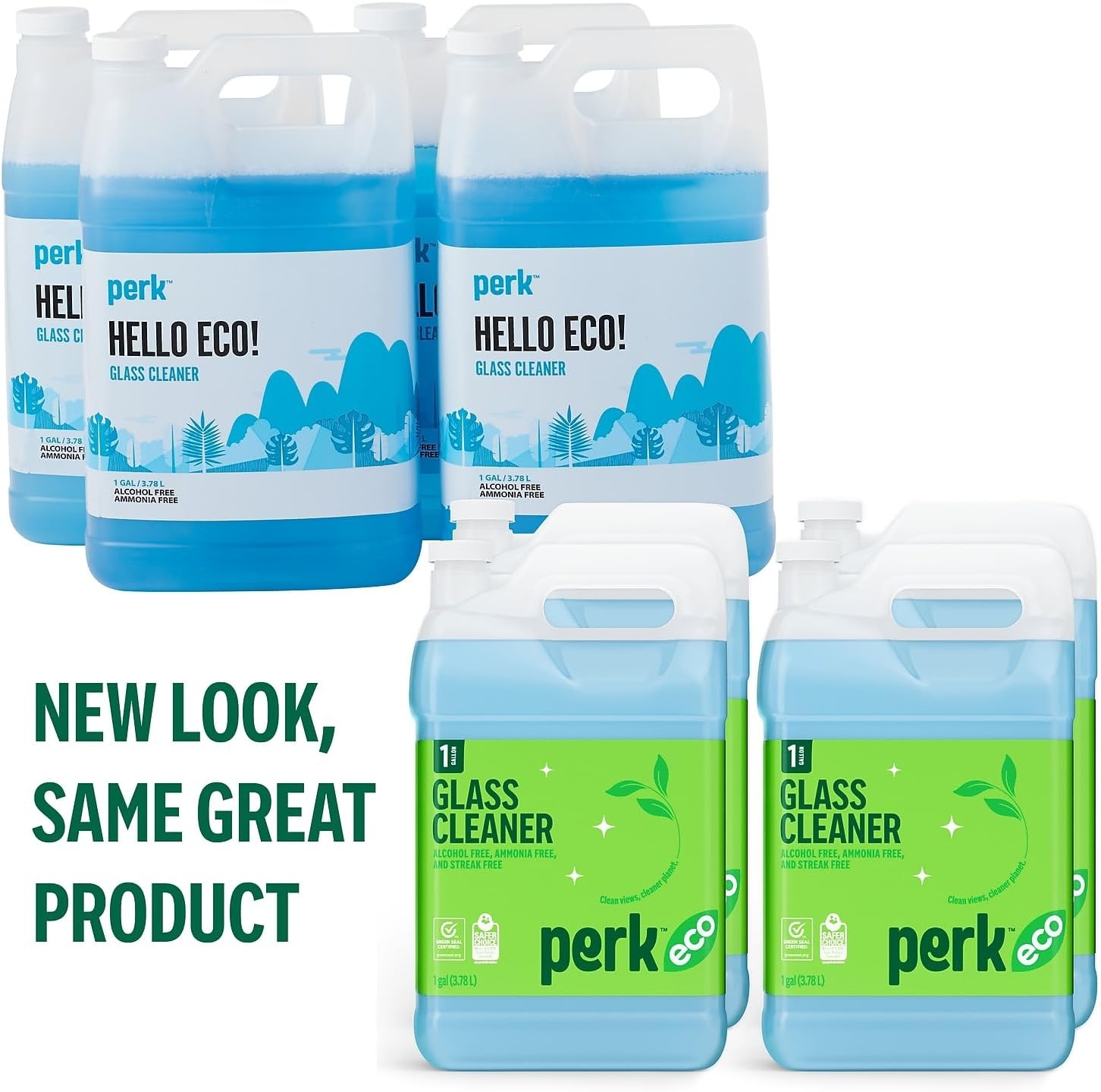 image:imagePerk Eco Glass Cleaner Refill Ready To Use 1 Gallon4 Pack