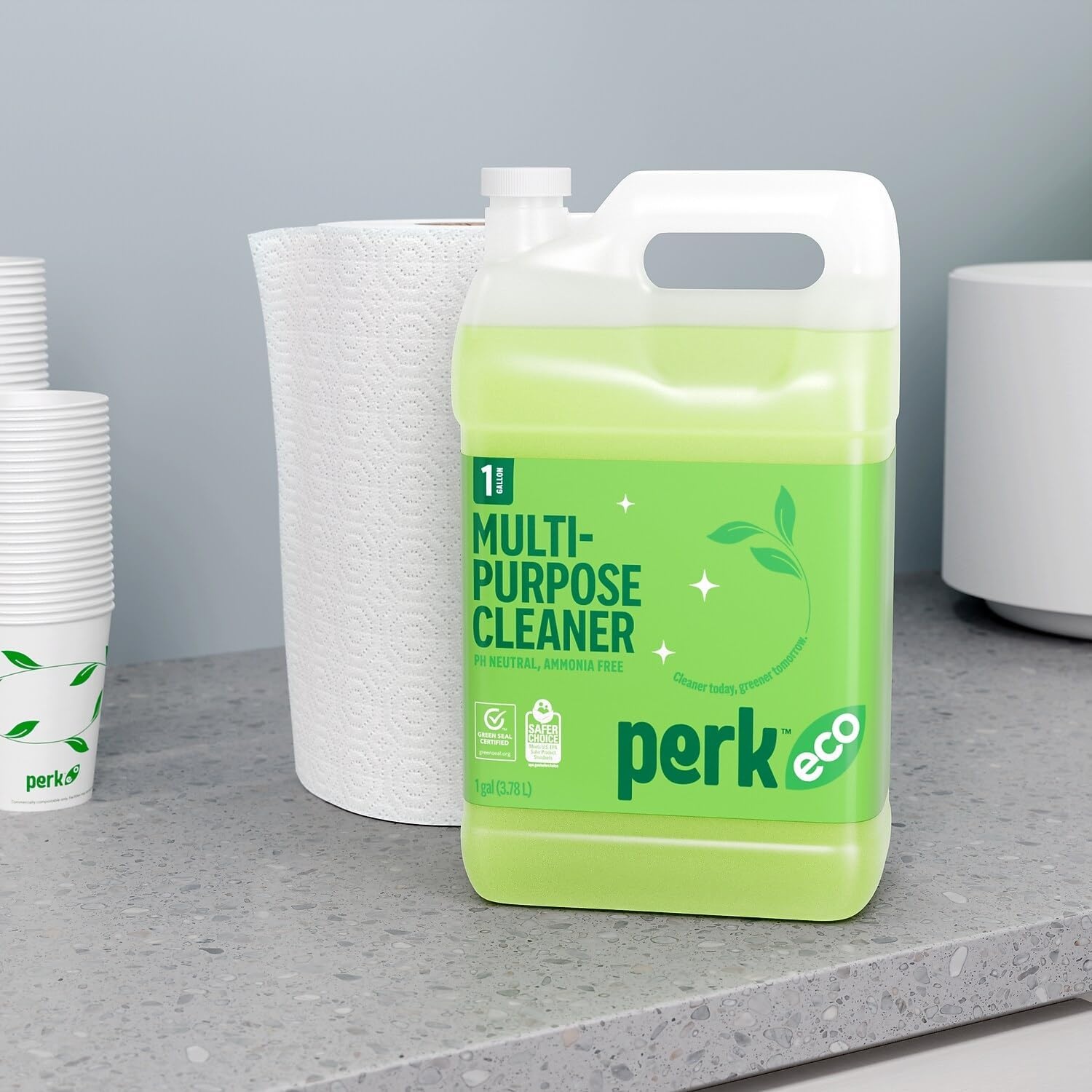 image:imagePerk Eco ReadytoUse AllPurpose Cleaner Refill 1Gallon Bottle128 Fl Oz Pack of 4