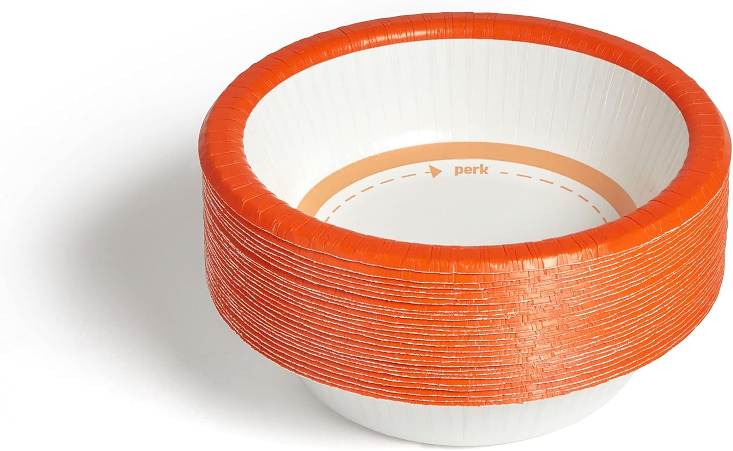 image:imagePerk HeavyWeight Paper Bowls 12 Oz 500 Count Bulk Disposable Bowls for Soups Snacks amp Everyday Meals WhiteOrange125
