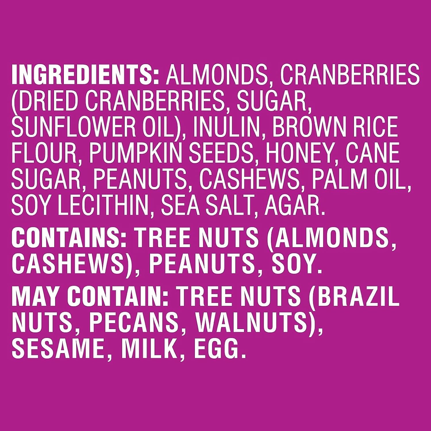 image:imagePick Me Up Provisions Mini Peanut Butter Dark Chocolate Nut Bar 20 Bars Perfect for Lunches Protein SnackCranberry Almond