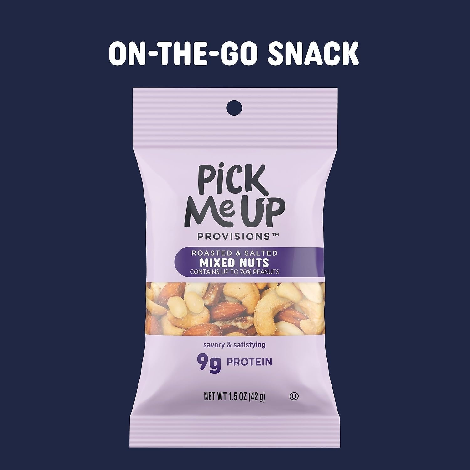 image:imagePick Me Up Provisions Roasted amp Salted Peanuts 36 SingleServe 2 oz Bags HighProtein Snack Packs for Work Travel amp LunchesMixed Nuts