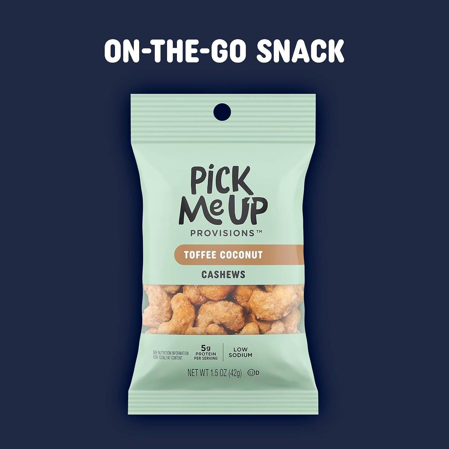 image:imagePick Me Up Provisions Roasted amp Salted Peanuts 36 SingleServe 2 oz Bags HighProtein Snack Packs for Work Travel amp LunchesToffee Coconut Cashews