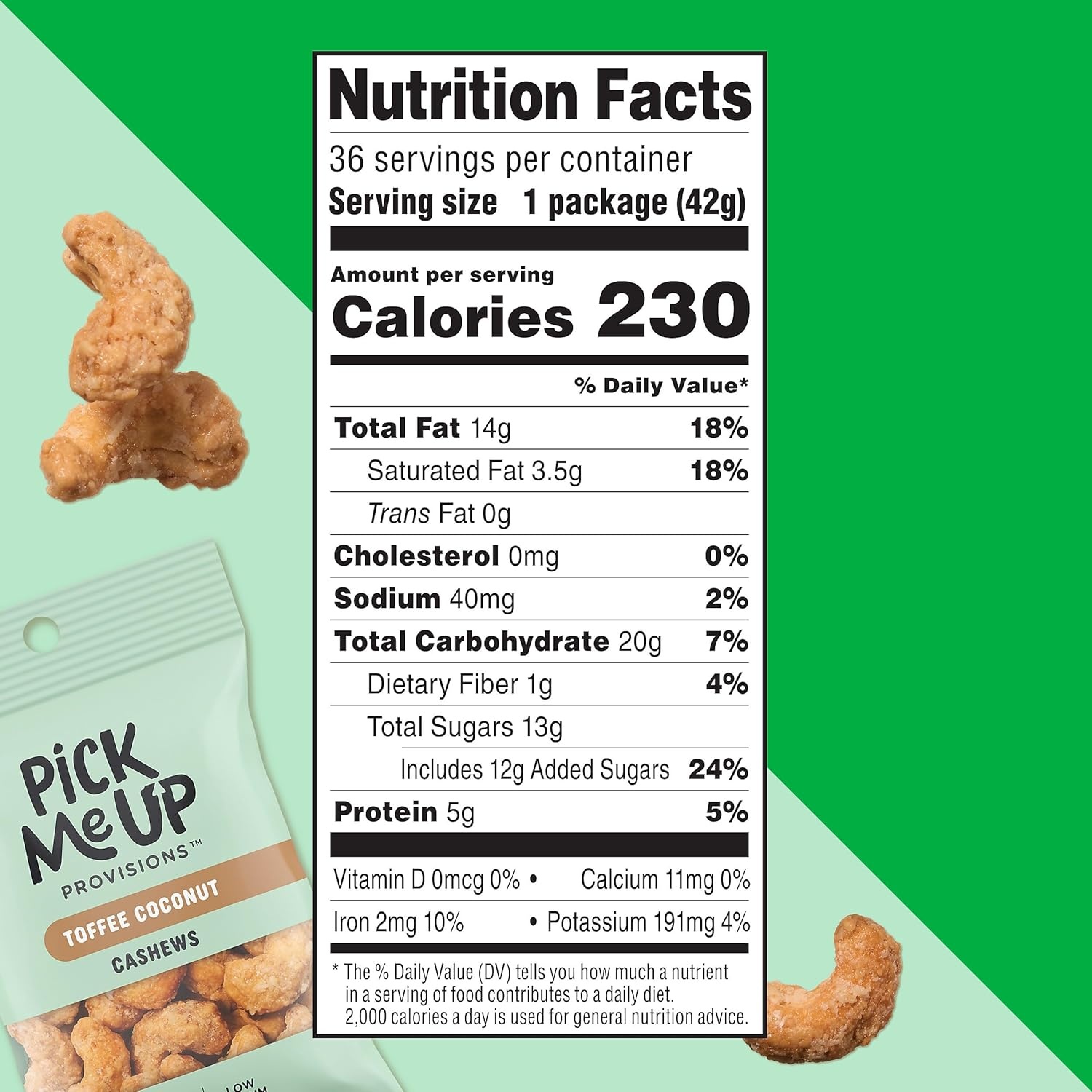 image:imagePick Me Up Provisions Roasted amp Salted Peanuts 36 SingleServe 2 oz Bags HighProtein Snack Packs for Work Travel amp LunchesToffee Coconut Cashews