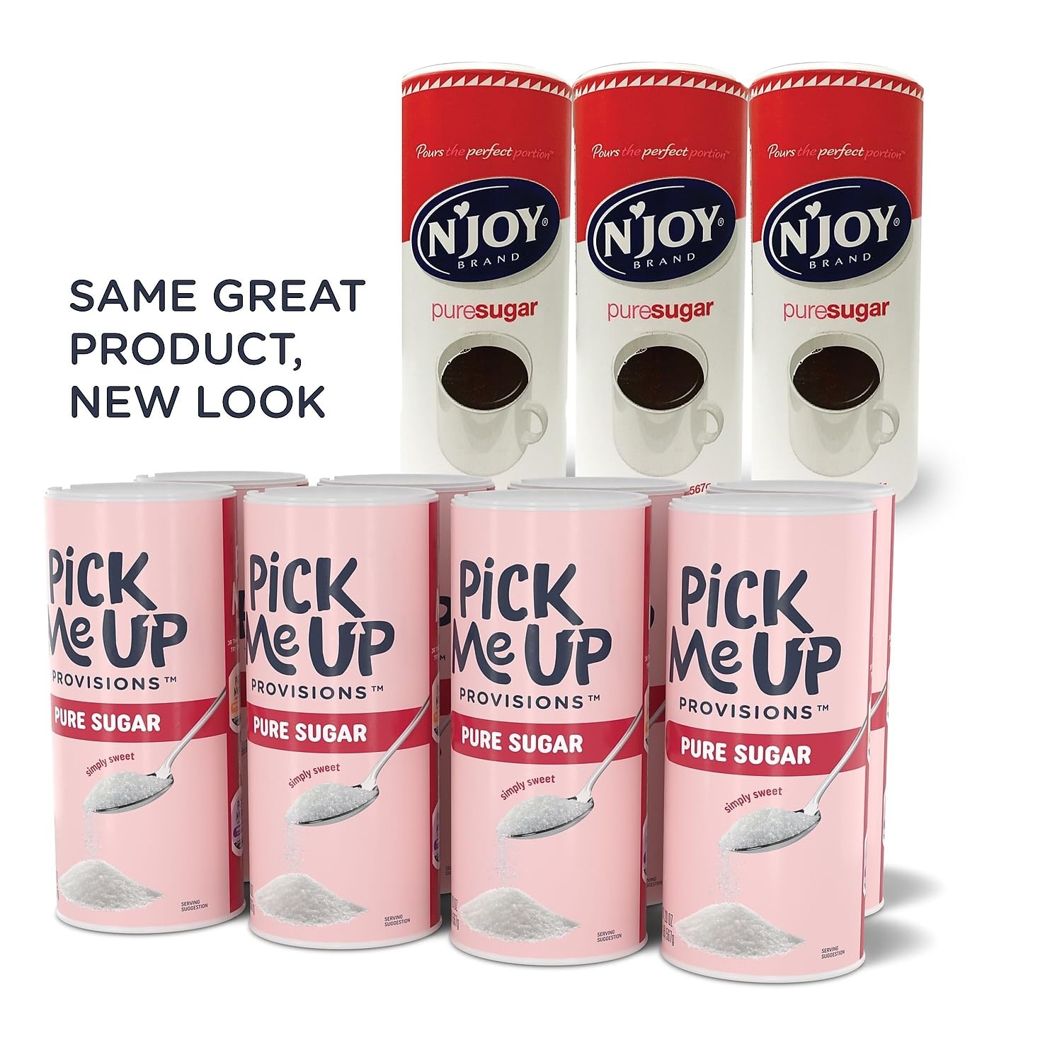 image:imagePick Me Up Provisions White Granulated Sugar 22 Oz Canister 8 Pack Pure Cane Sugar Coffee amp Beverage Sweetener Breakroom Office