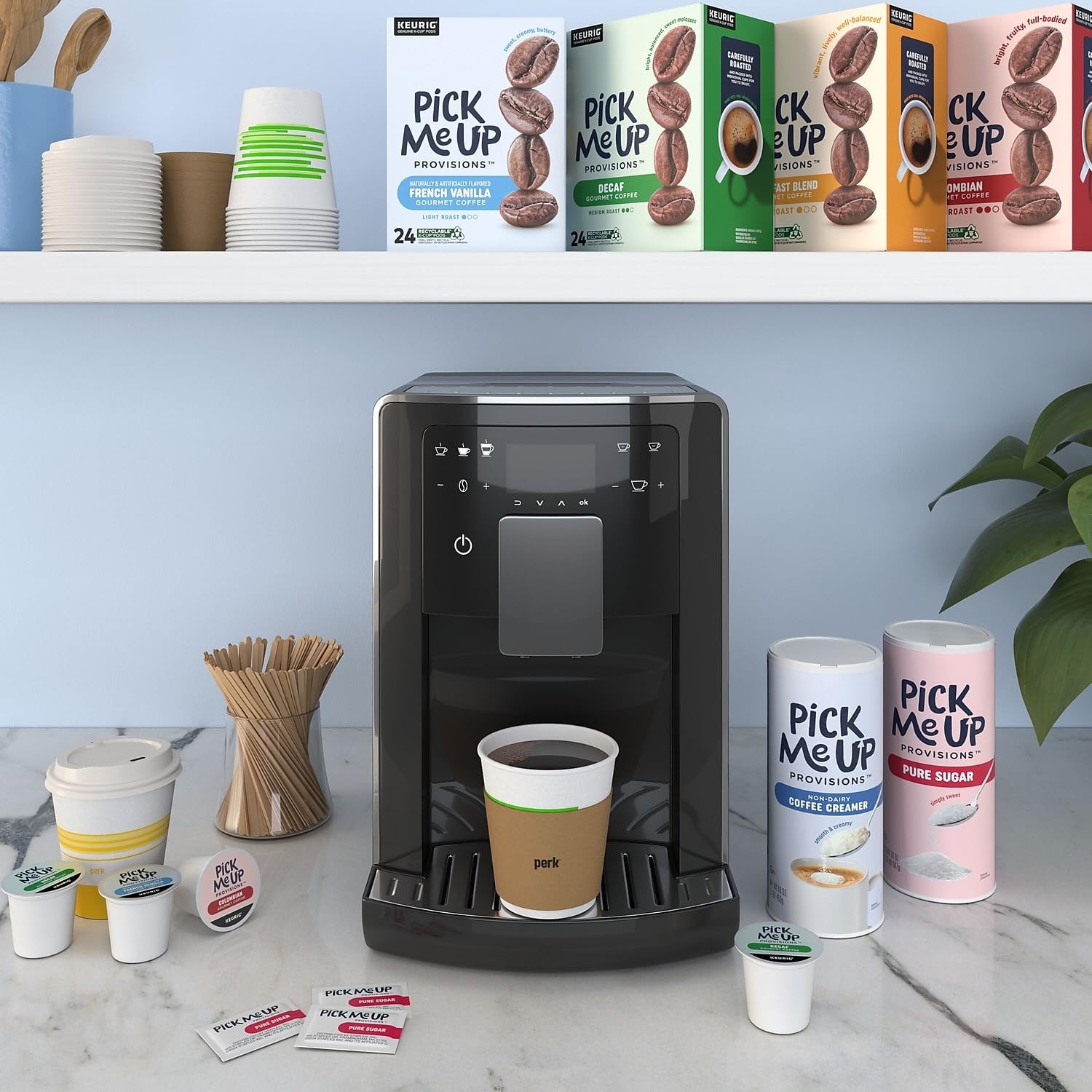 image:imagePick Me Up Provisions White Granulated Sugar 22 Oz Canister 8 Pack Pure Cane Sugar Coffee amp Beverage Sweetener Breakroom Office