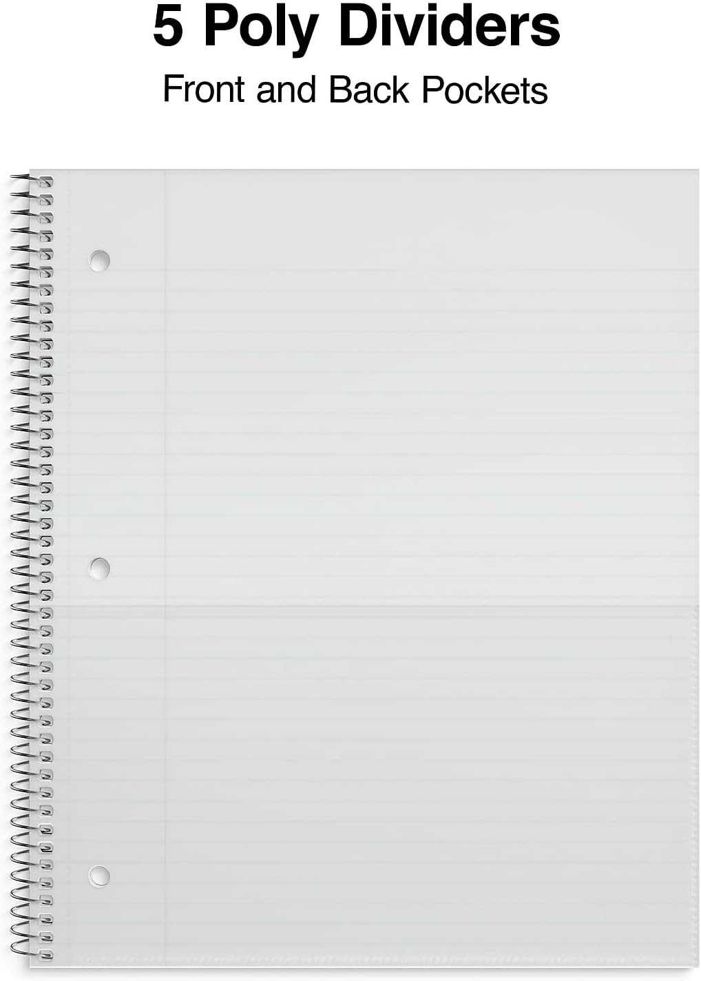 image:imageSTAPLES Accel 5Subject Notebook 85 x 11 College Ruled 200 Sheets Assorted Colors 3Pack