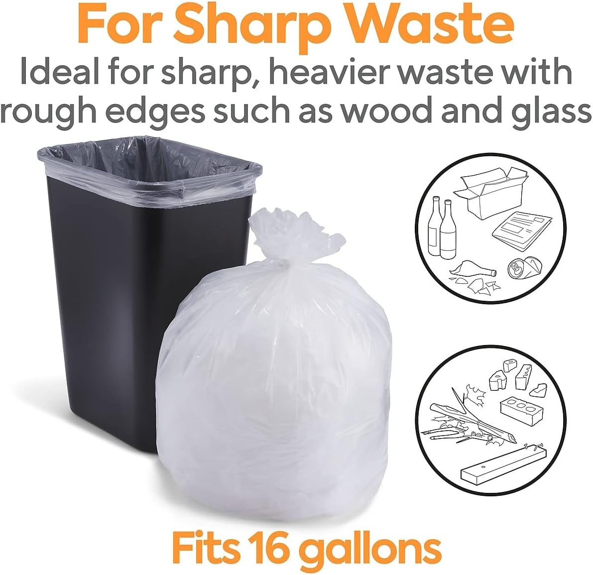 image:imageSTAPLES BRIGHTON Clear Professional Linear LowDensity Trash Bags 1216 Gallon 250 BagsBox