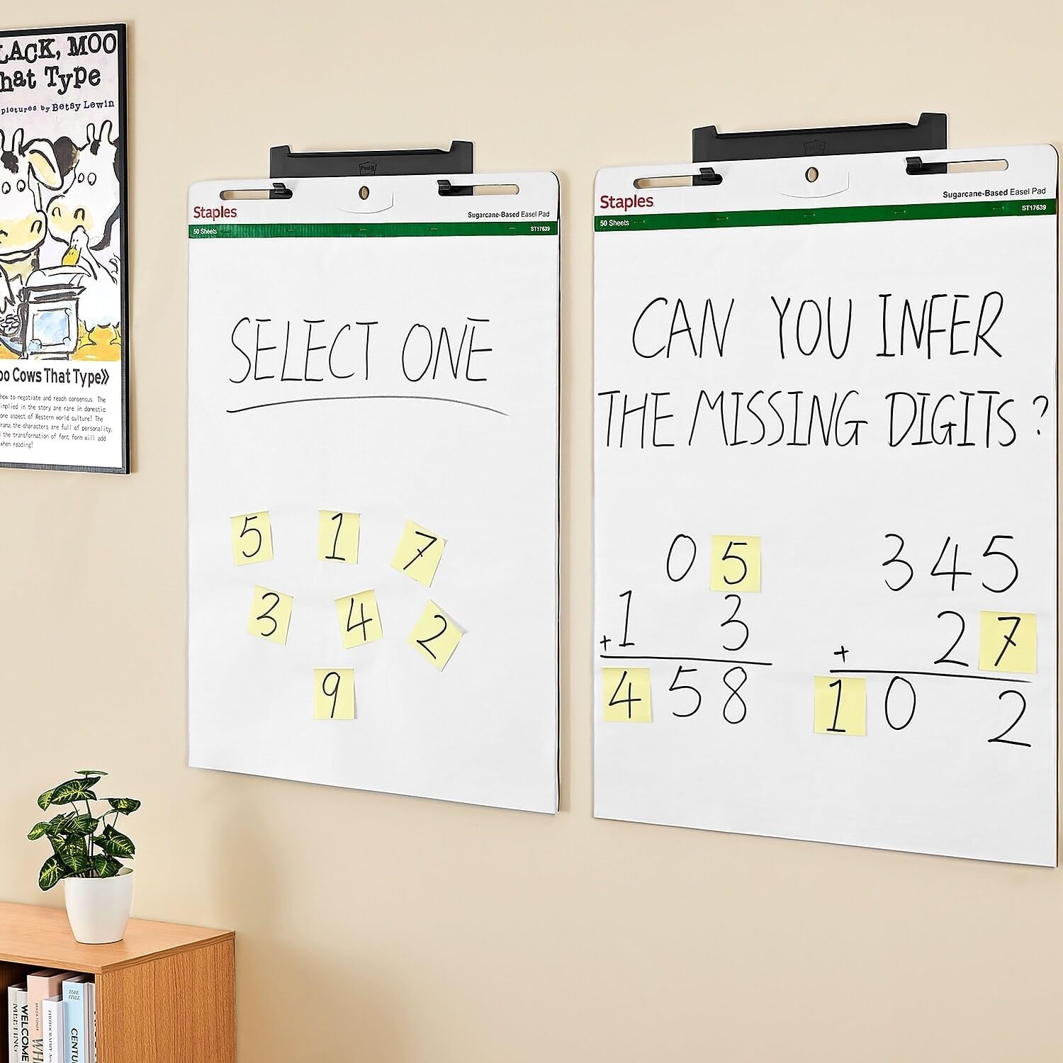 image:imageSTAPLES Easel Pad Repositionable Large Flip Chart Paper 25x30 30 Sheets 2 Pack White Recycled Material27 x 35