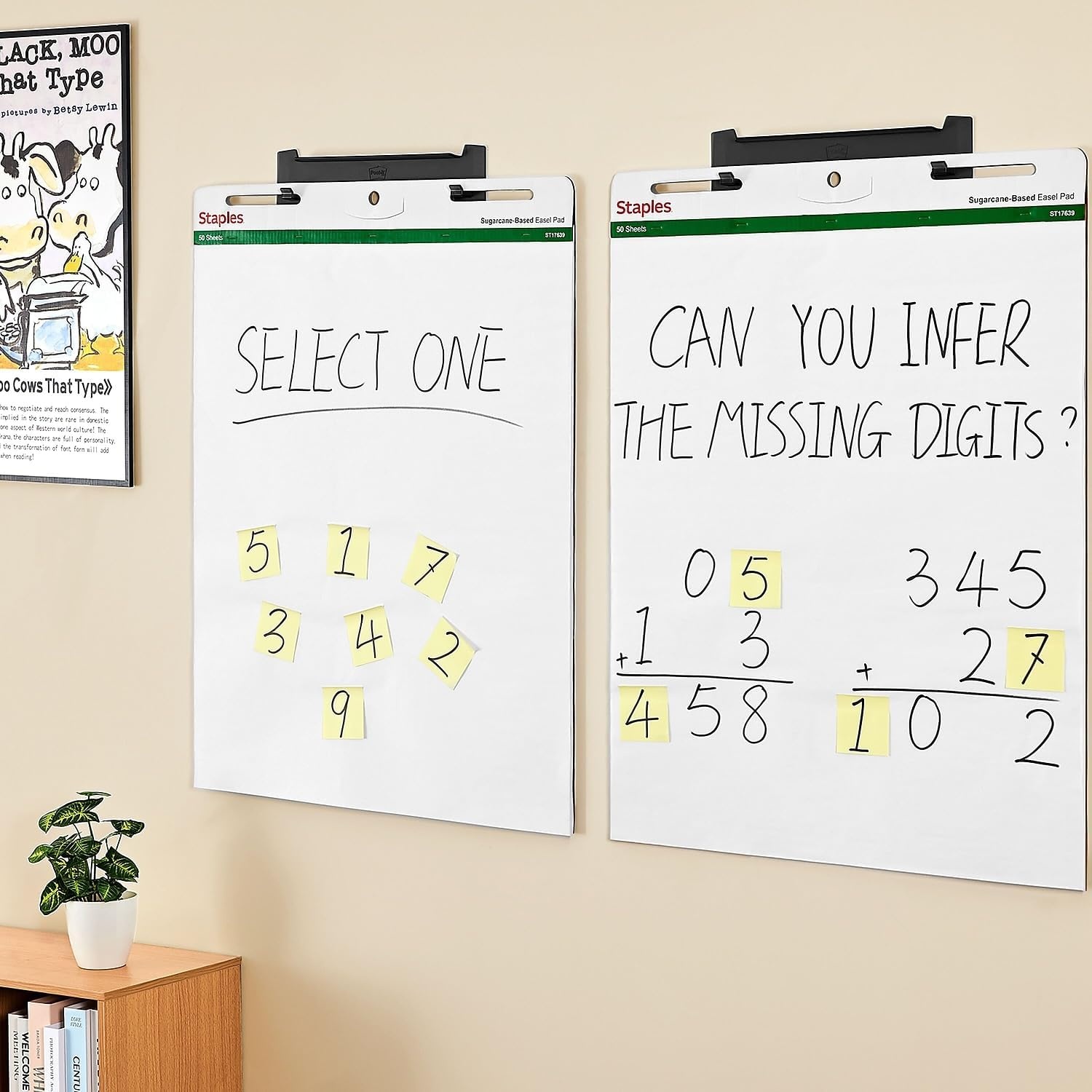 image:imageSTAPLES Easel Pad Repositionable Large Flip Chart Paper 25x30 30 Sheets 2 Pack White Recycled Material27 x 35