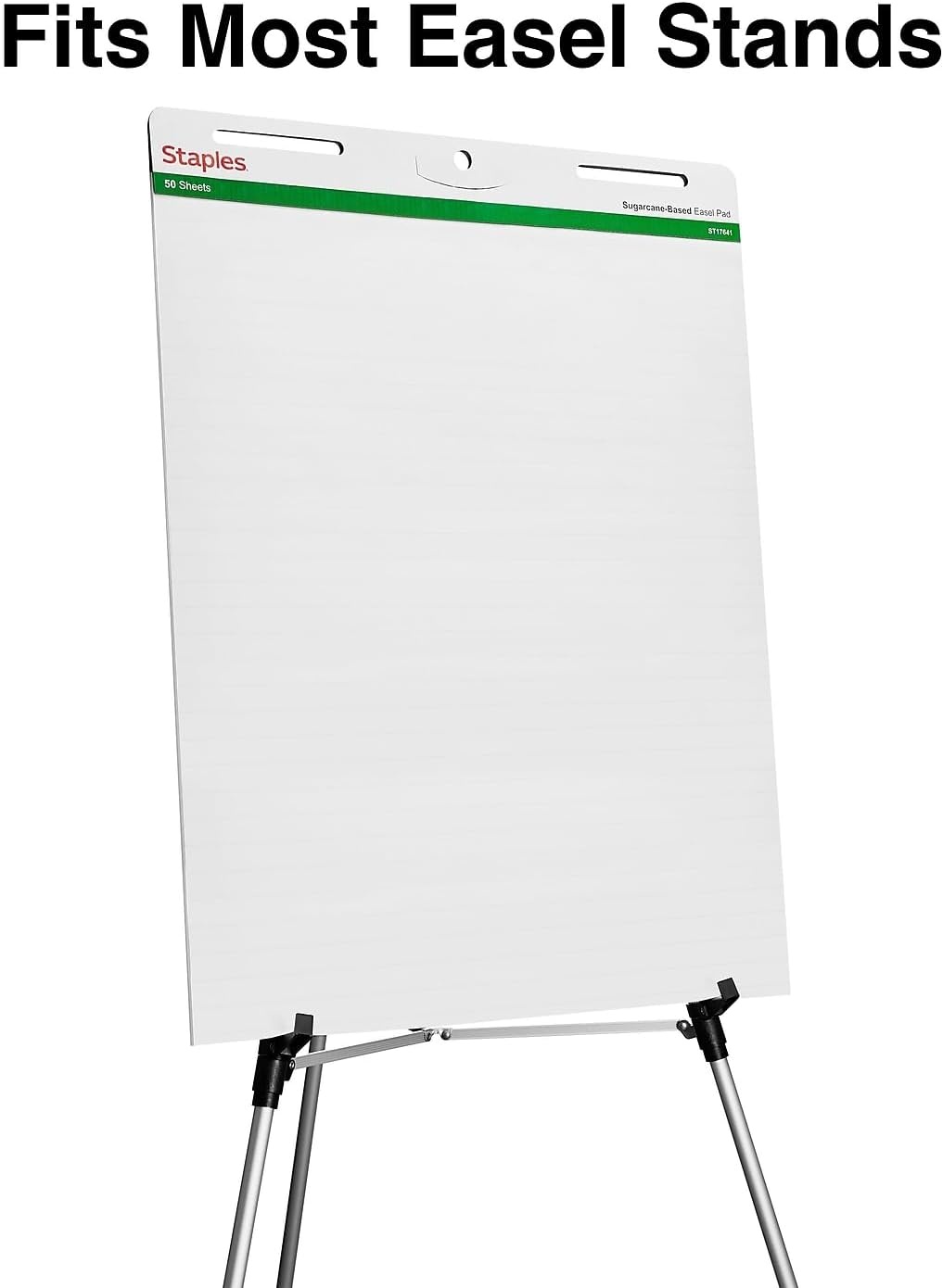 image:imageSTAPLES Easel Pad Repositionable Large Flip Chart Paper 25x30 30 Sheets 2 Pack White Recycled Material27 x 35 Ruled