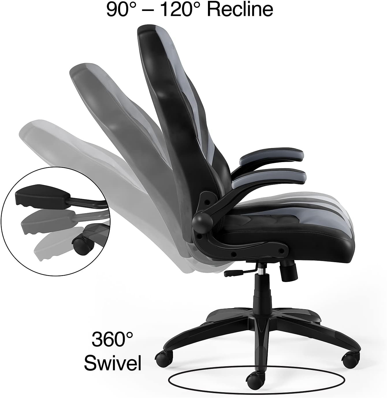 image:imageSTAPLES Emerge Vortex Gaming Chair Ergonomic Adjustable Height Swivel Black 2Pack
