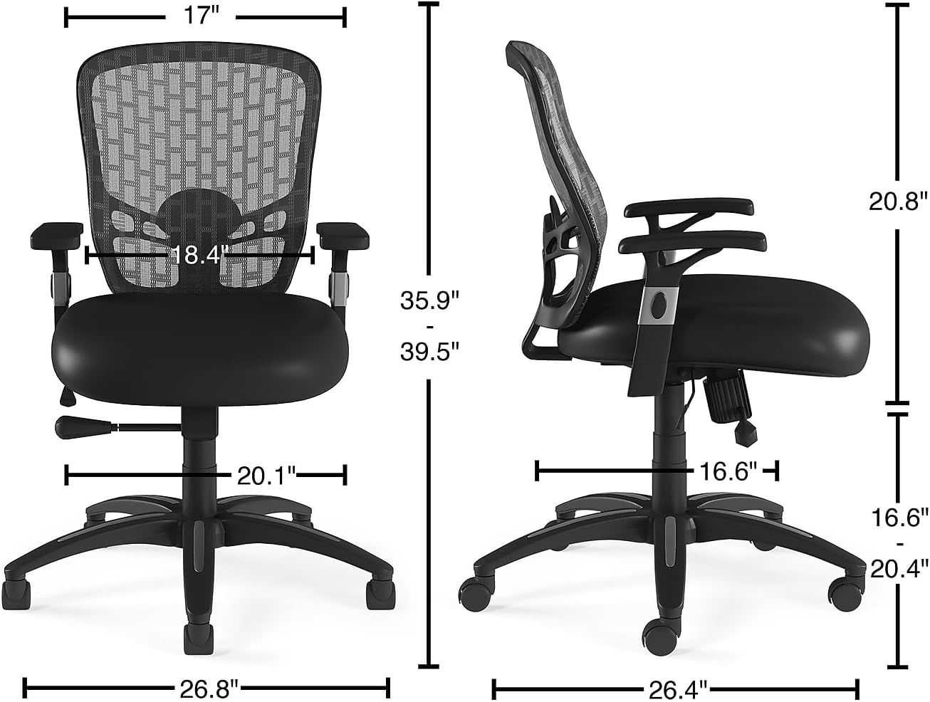 image:imageSTAPLES Ergonomic Task Chair Mesh Black 2Pack