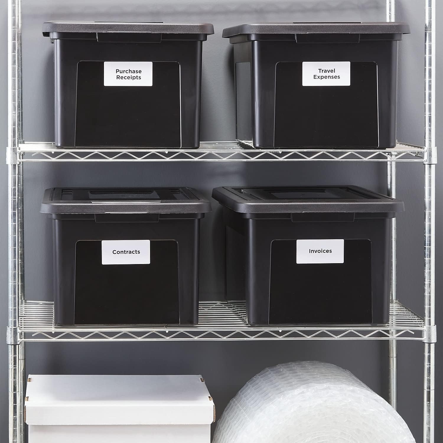 image:imageSTAPLES File Folder Tote Portable Filing Box for Letter SIze Hanging Folders Security Latch amp BuiltIn Lid Organizer BlackClearBlack