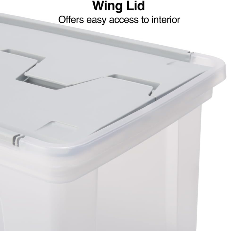 image:imageSTAPLES File Folder Tote Portable Filing Box for Letter SIze Hanging Folders Security Latch amp BuiltIn Lid Organizer BlackClearClear