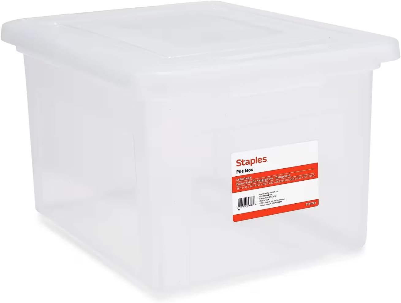 image:imageSTAPLES File Folder Tote Portable Filing Box for Letter SIze Hanging Folders Security Latch amp BuiltIn Lid Organizer BlackClearClear