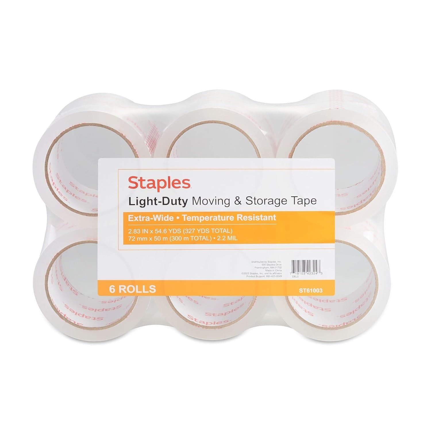 image:imageSTAPLES Lightweight Moving amp Storage Tape 283 x 546 Yards Clear 12Carton ST6100352204VS