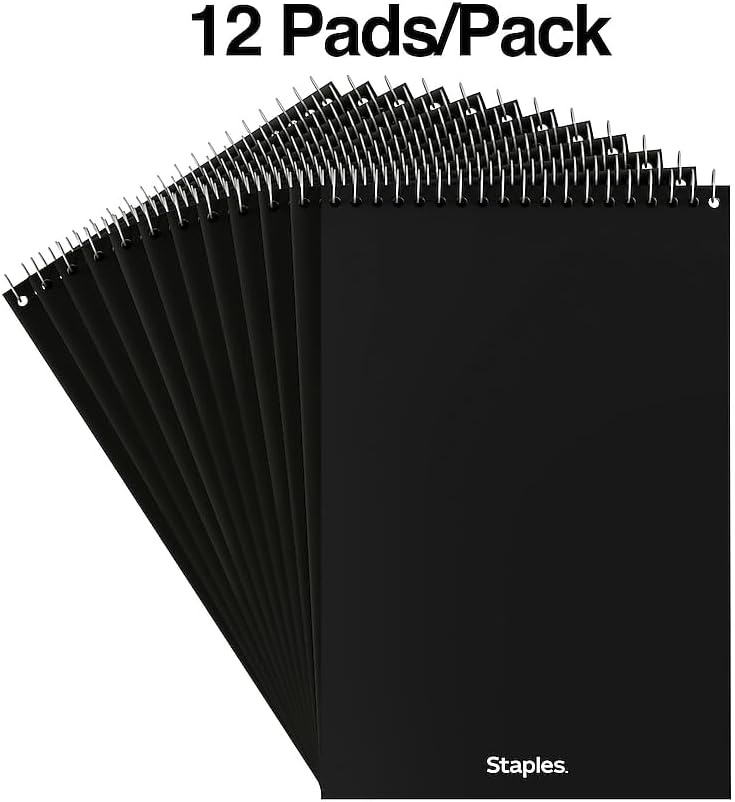 image:imageSTAPLES Steno Notepads 6 x 9 Gregg Ruled Top Wirebound 80 Sheets 12PackGreen Paper