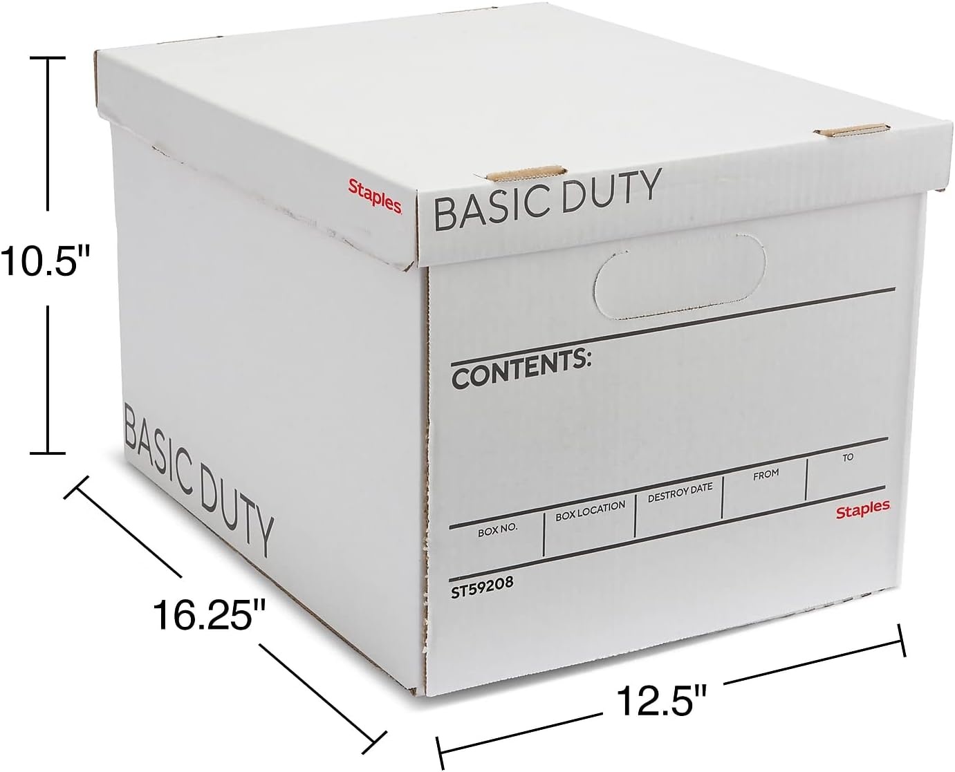 image:imageSTAPLES Storage amp Filing Box HeavyDuty with Handles amp Removable Lid Letter amp Legal Size Documents Stackable 4Pack WhiteGray10 Pack