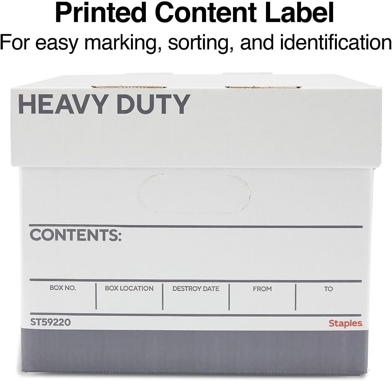 image:imageSTAPLES Storage amp Filing Box HeavyDuty with Handles amp Removable Lid Letter amp Legal Size Documents Stackable 4Pack WhiteGray12 Pack