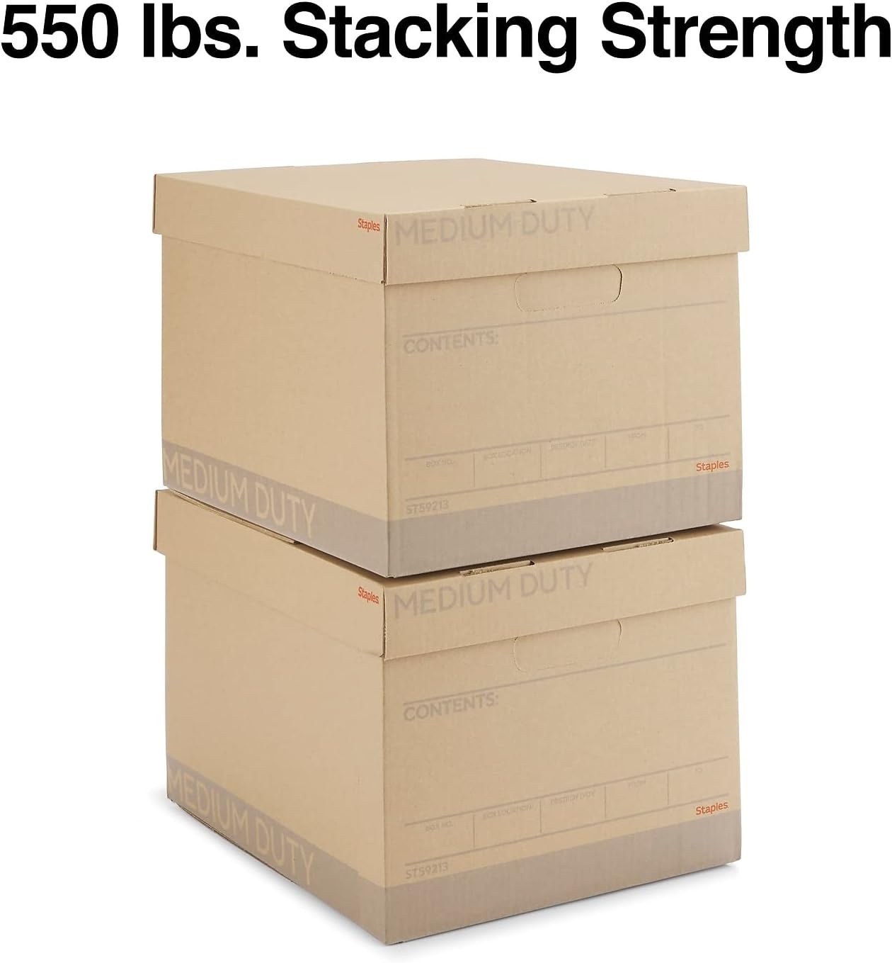 image:imageSTAPLES Storage amp Filing Box HeavyDuty with Handles amp Removable Lid Letter amp Legal Size Documents Stackable 4Pack WhiteGray12 Pack