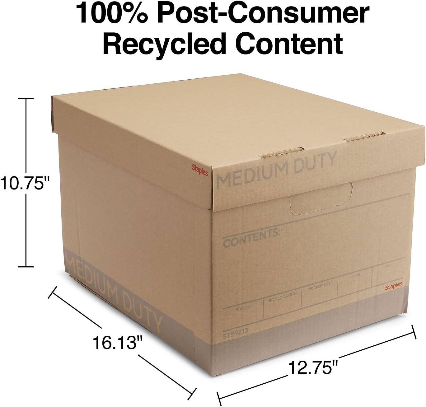 image:imageSTAPLES Storage amp Filing Box HeavyDuty with Handles amp Removable Lid Letter amp Legal Size Documents Stackable 4Pack WhiteGray12 Pack
