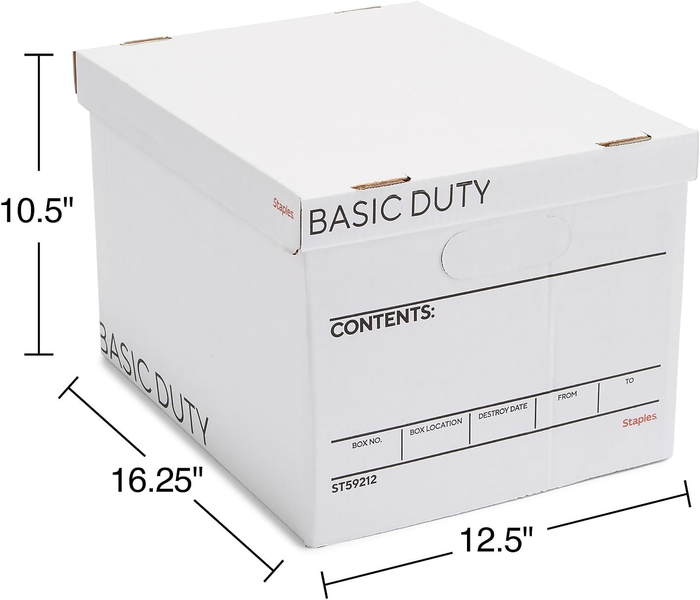 image:imageSTAPLES Storage amp Filing Box HeavyDuty with Handles amp Removable Lid Letter amp Legal Size Documents Stackable 4Pack WhiteGray20 Pack