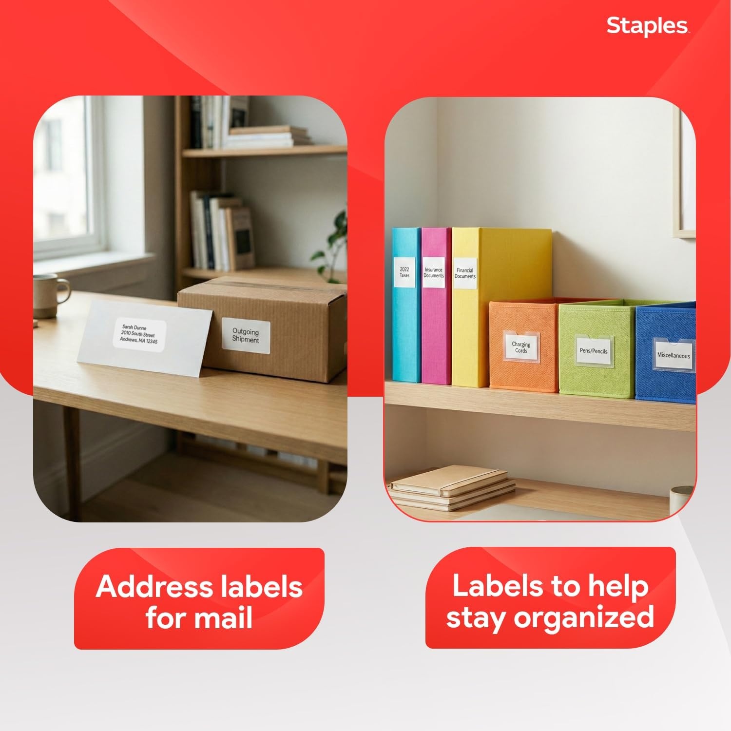 image:imageStaples 1 x 258 Address Labels White EasyPeel Printable Laser amp Inkjet Mailing Labels 30 Labels per Sheet 100Pack7 500 Labels