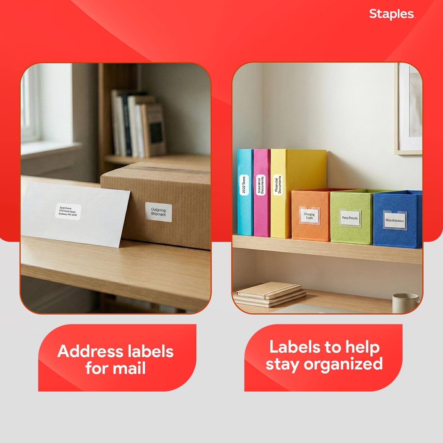 image:imageStaples 1 x 258 Address Labels White EasyPeel Printable Laser amp Inkjet Mailing Labels 30 Labels per Sheet 100Pack750 Labels