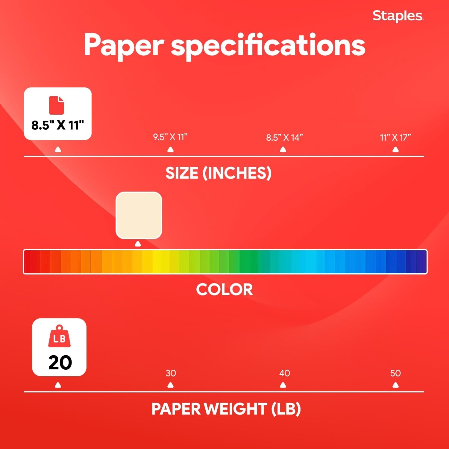 image:imageStaples 30 Recycled 85 x 11 Inch 20 lbs 500Sheets Pack Blue For Office School amp HomeCream