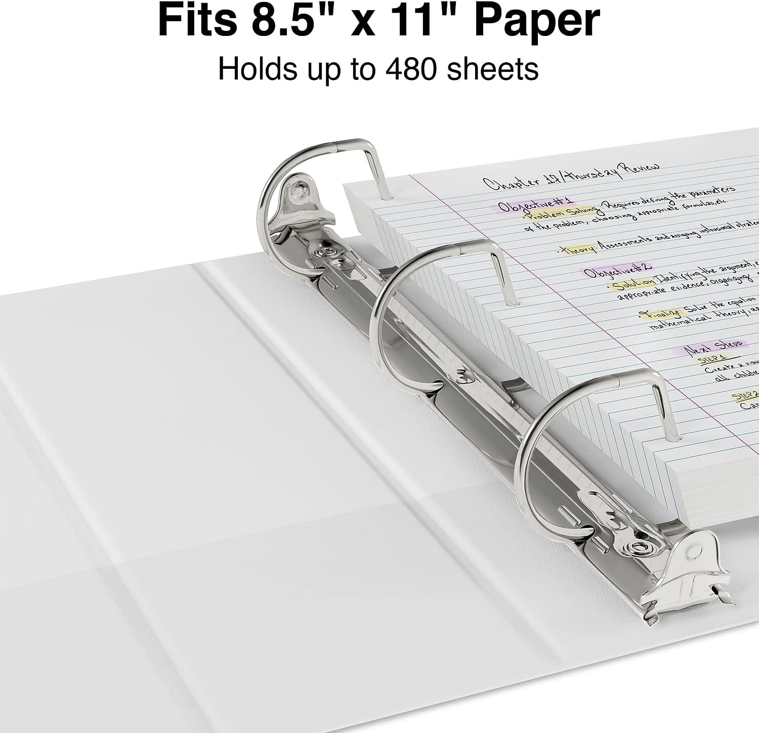 image:imageStaples 3Ring Binder 2 DRing White HighCapacity Organizer for Home Office amp School Holds up to 480 Sheets 6PackBlack