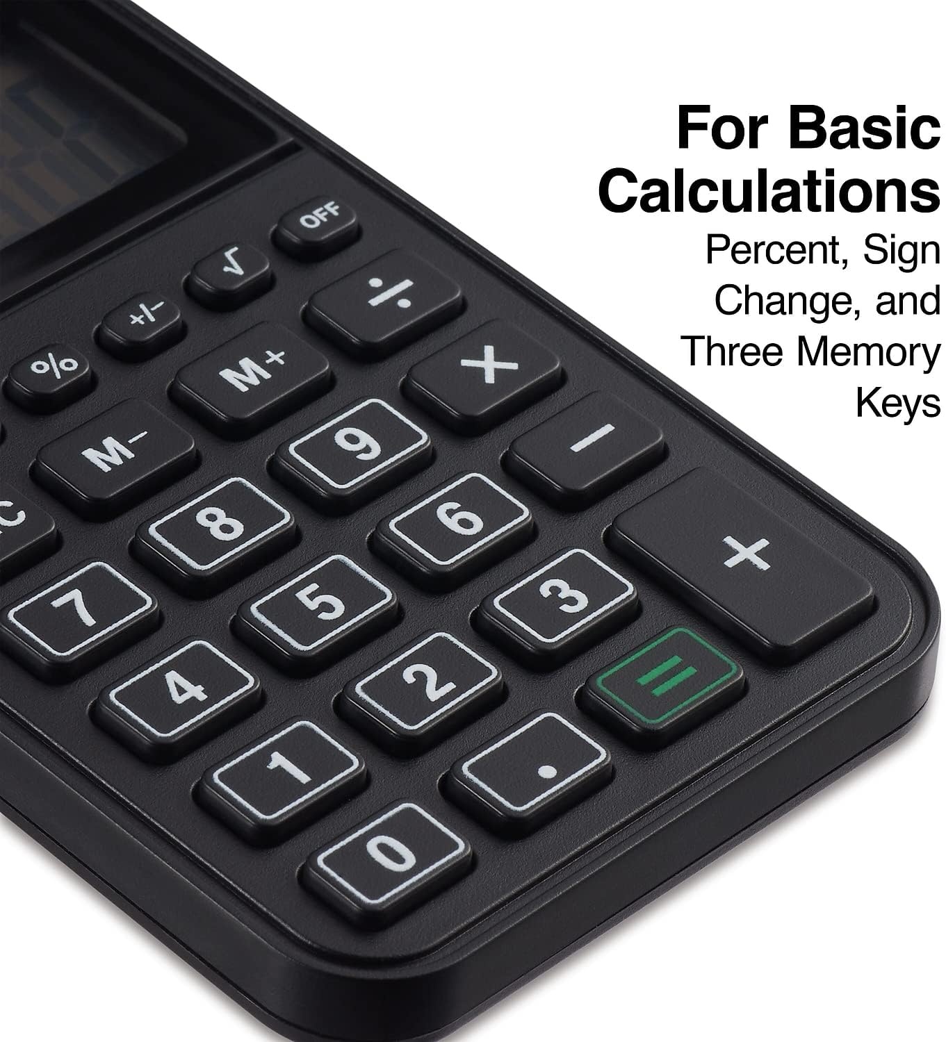 image:imageStaples 8Digit Pocket Calculator Solar amp Battery Dual Power Large LCD Display Compact Basic Handheld Calculator for Home School amp Office Black 3Pack ST130CCVS