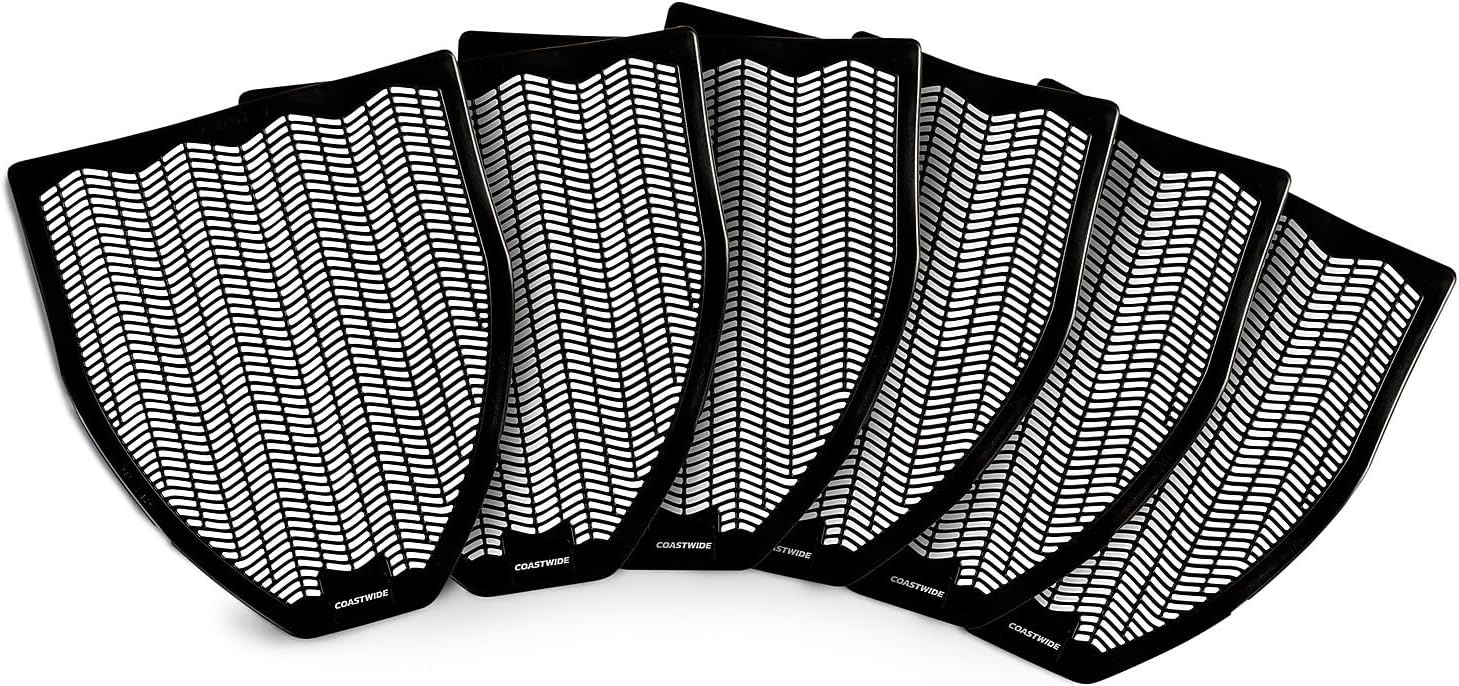 image:imageStaples Brighton Urinal Floor Mat Commercial Splash amp Odor Control Bathroom Mat with NonSlip Backing Black 175 x 205 6Pack