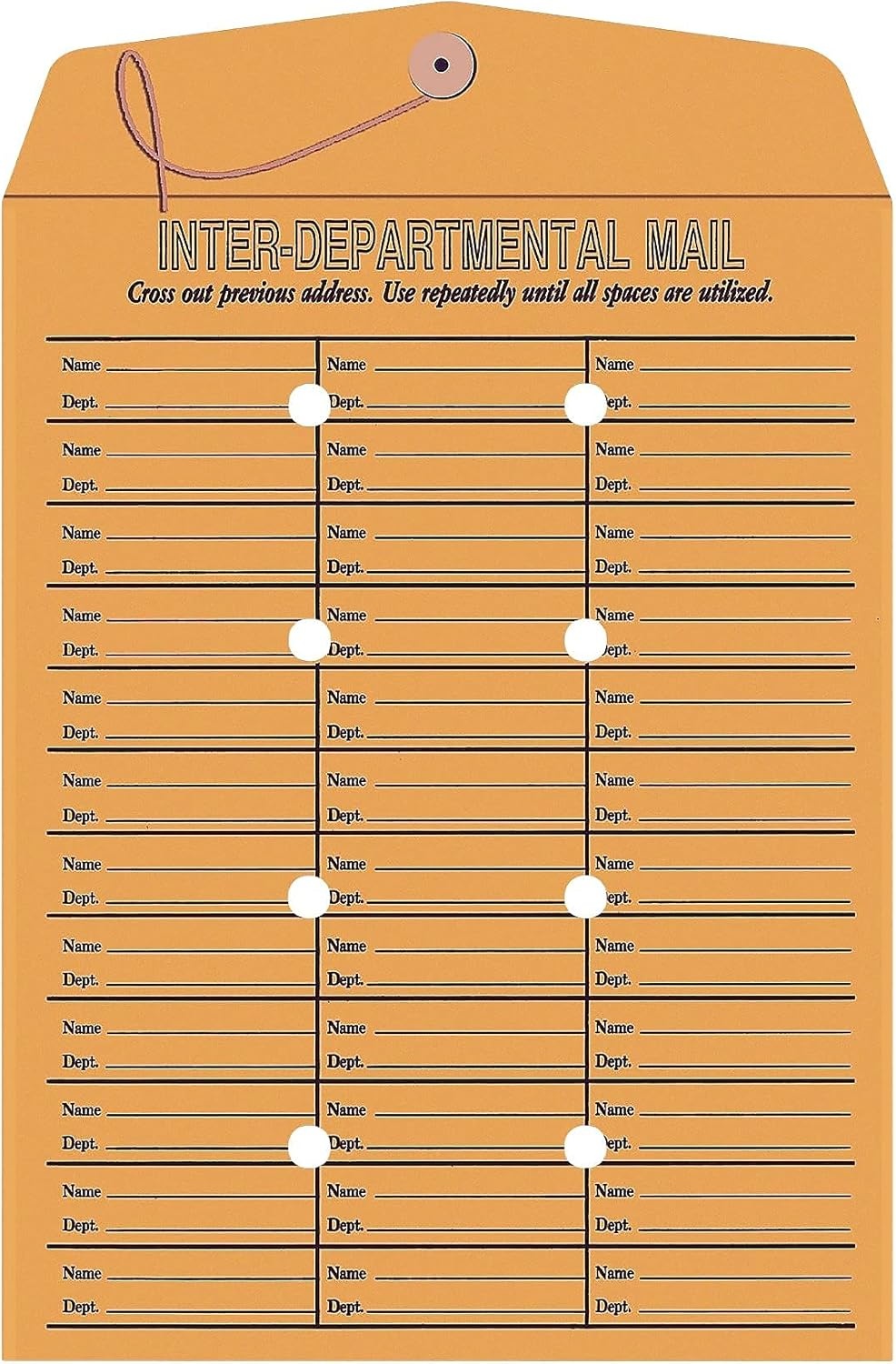 image:imageStaples ButtonandString InterDepartmental Envelopes 10 13 Brown Kraft Durable Construction 100Box