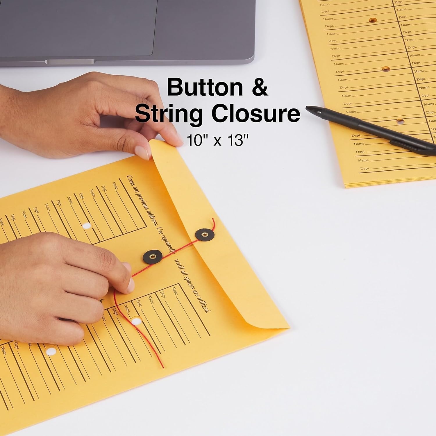 image:imageStaples ButtonandString InterDepartmental Envelopes 10 13 Brown Kraft Durable Construction 100Box