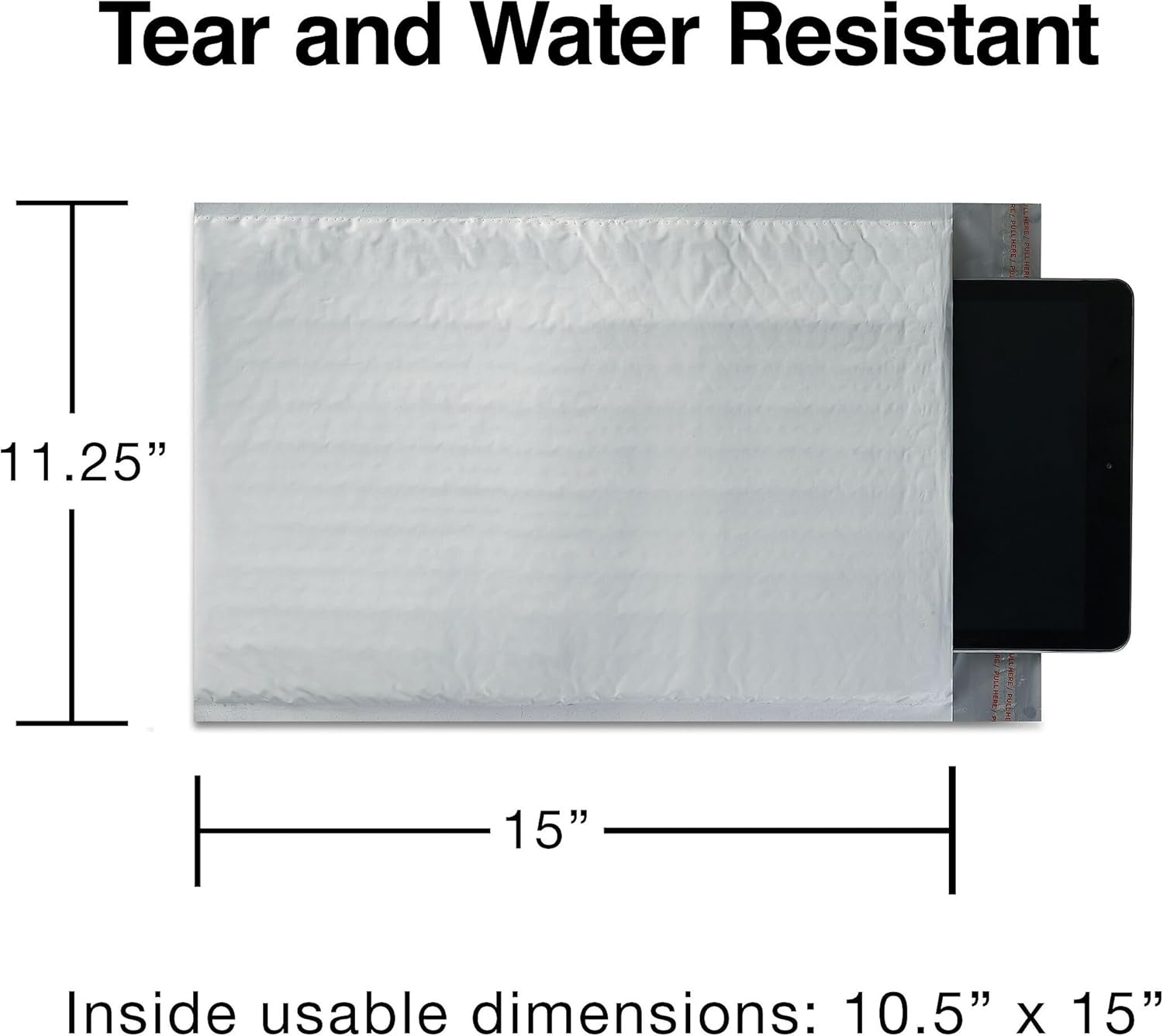 image:imageStaples EasyClose Poly Bubble Mailers 5 Size 105 x 15 Waterproof Lightweight Envelopes 8Pack